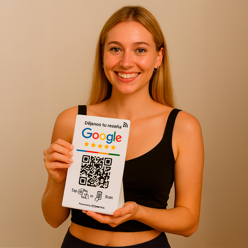 Stand NFC con QR de reseñas Google