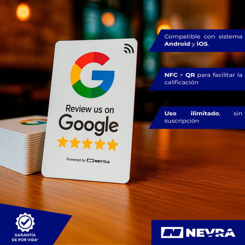 Tarjeta NFC con QR para reseñas en Google