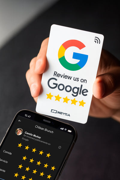 Tarjeta NFC con QR para reseñas en Google
