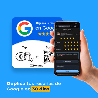 Placa NFC con QR de reseñas Google